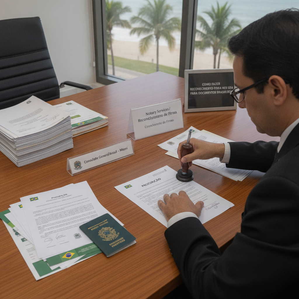 Como Fazer Reconhecimento de Firma nos EUA – Miami